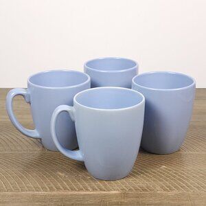 (4) Vintage Light Blue Corelle Stoneware Mugs